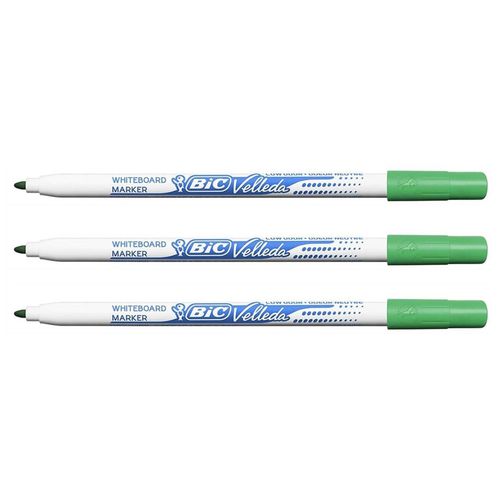 Velleda Lot De 3 Feutres Tableau Blanc Effaçable À Sec 1721 Pte Fine Ogive Vert