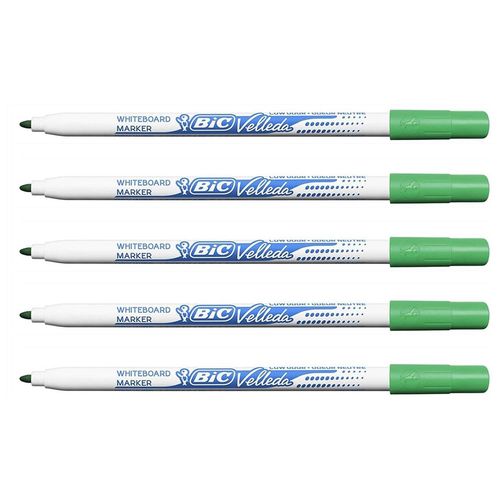 Velleda Lot De 5 Feutres Tableau Blanc Effaçable À Sec 1721 Pte Fine Ogive Vert