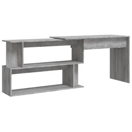 Vidaxl Bureau D'angle Sonoma Gris 200x50x76 Cm Bois D'ingénierie