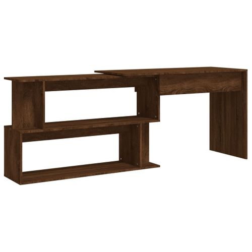 Vidaxl Bureau D'angle Chêne Marron 200x50x76 Cm Bois D'ingénierie