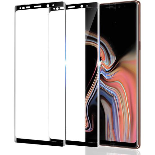 2 Pièces Verre Trempé Film Protection Écran Pour Samsung Galaxy Note 9,Film Protection Écran, 3d Couverture Complète, Hd Ultra Transparent,Dureté 9h, Anti-Rayures, Sans Bulles D'air