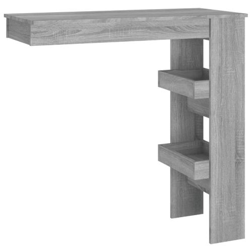 Vidaxl Table Bar Murale Sonoma Gris 102x45x103,5 Cm Bois D'ingénierie