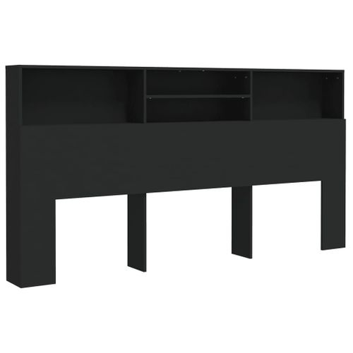 Vidaxl Armoire De Tête De Lit Noir 200x19x103,5 Cm
