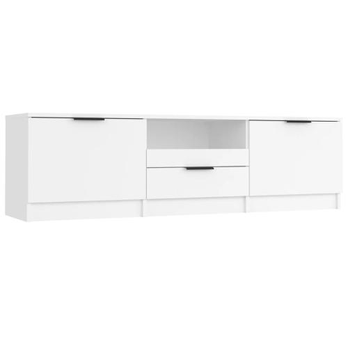 Vidaxl Meuble Tv Blanc 140x35x40 Cm Bois D'ingénierie