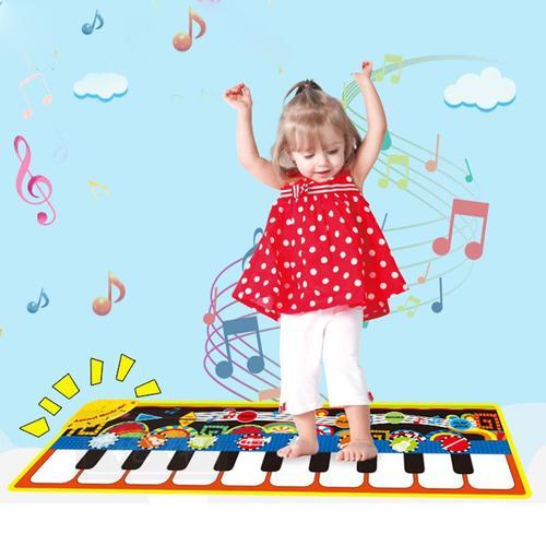 Tapis Musical, Tapis de Jeu Piano avec 8 Sons d'instruments, Educatif Jouet  Tapis de Musicaux, pour Bébés 1 à 5 Ans (110 x 36 cm)
