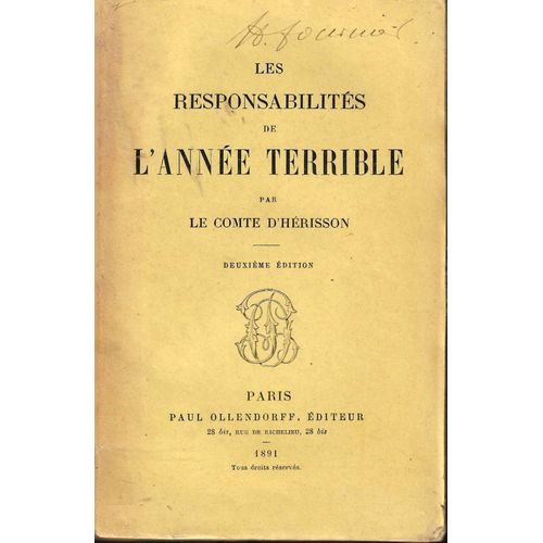 Les Responsabilités De L'année Terrible