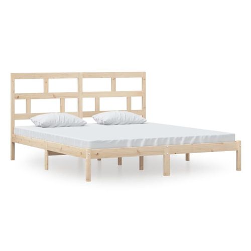 Vidaxl Cadre De Lit Bois Massif 180x200 Cm Super King