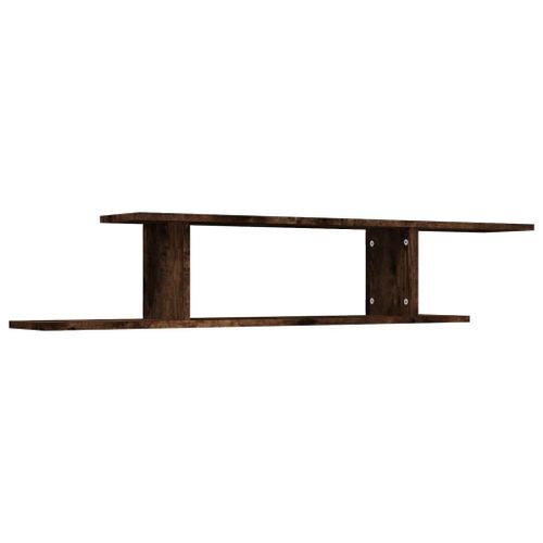 Vidaxl Étagère Tv Murale Chêne Fumé 125x18x23 Cm Bois D'ingénierie
