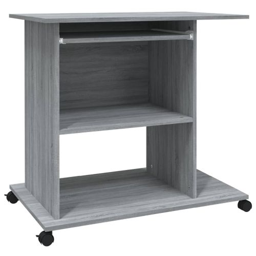 Vidaxl Bureau D'ordinateur Sonoma Gris 80x50x75 Cm Bois D'ingénierie