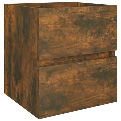 Vidaxl Armoire De Lavabo Chêne Fumé 41x38,5x45 Cm Bois D'ingénierie