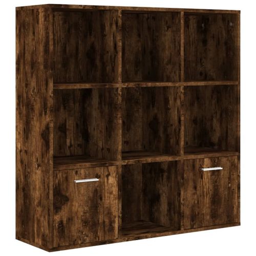 Vidaxl Armoire À Livres Chêne Fumé 98x30x98 Cm