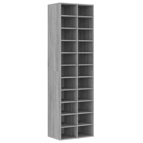 Vidaxl Meuble À Chaussures Sonoma Gris 54x34x183 Cm Bois D'ingénierie