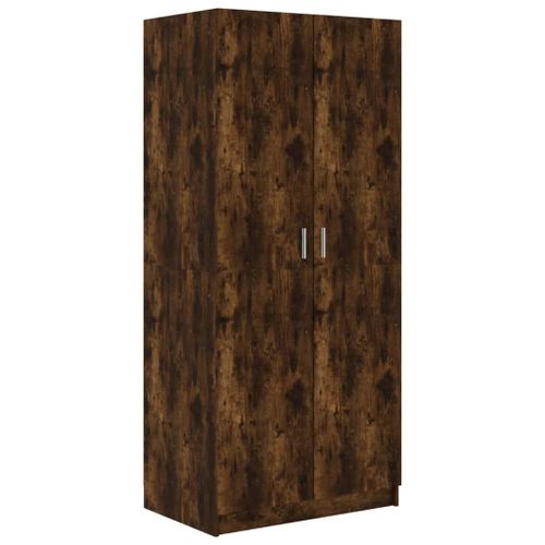 Vidaxl Garde-Robe Chêne Fumé 80x52x180 Cm Bois D'ingénierie