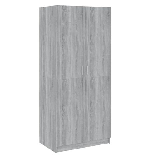 Vidaxl Garde-Robe Sonoma Gris 80x52x180 Cm Bois D'ingénierie