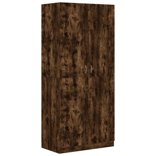 Vidaxl Garde-Robe Chêne Fumé 90x52x200 Cm Bois D'ingénierie