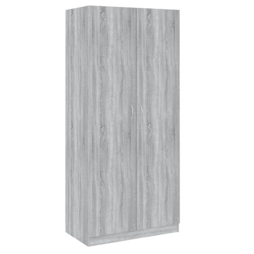 Vidaxl Garde-Robe Sonoma Gris 90x52x200 Cm Bois D'ingénierie