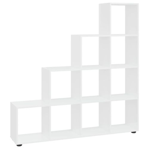 Vidaxl Bibliothèque Escalier Blanc Brillant 142 Cm Bois D'ingénierie