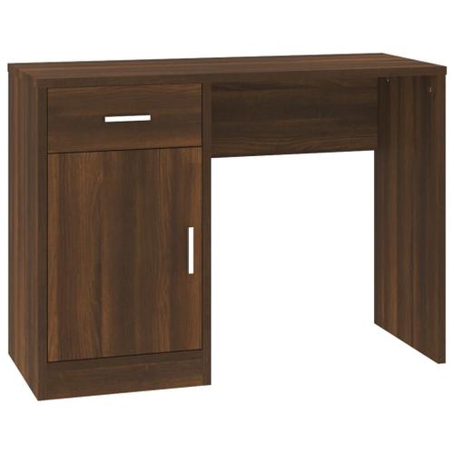 Vidaxl Bureau Avec Tiroir Et Armoire Chêne Marron 100x40x73 Cm