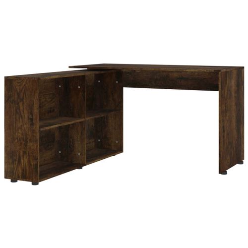 Vidaxl Bureau D'angle Chêne Fumé Bois D'ingénierie