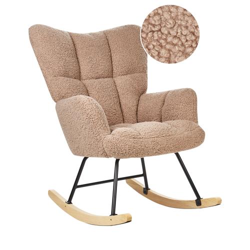 Fauteuil À Bascule Bouclé Beige Sable Oulu