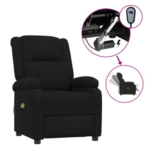 Vidaxl Fauteuil De Massage Inclinable Électrique Noir Tissu
