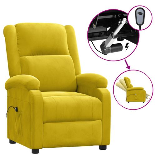 Vidaxl Fauteuil Inclinable Électrique Jaune Velours