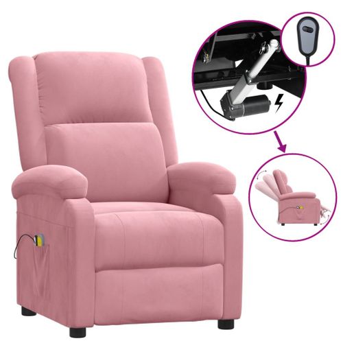 Vidaxl Fauteuil De Massage Inclinable Électrique Rose Velours