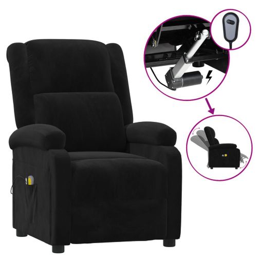Vidaxl Fauteuil De Massage Inclinable Électrique Noir Velours