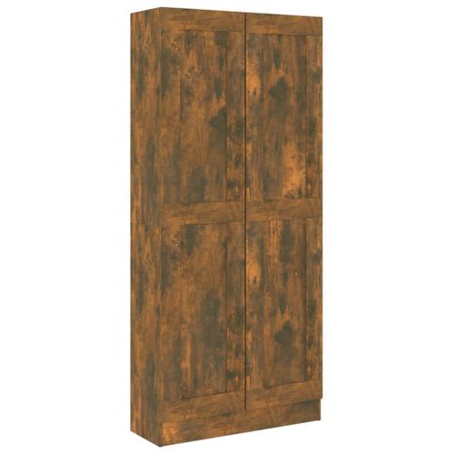 Vidaxl Armoire À Livres Chêne Fumé 82,5x30,5x185,5cm Bois D'ingénierie