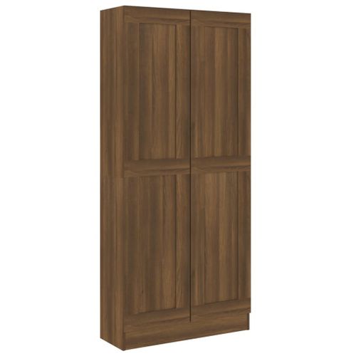 Vidaxl Armoire À Livres Chêne Marron 82,5x30,5x185,5cm Bois Ingénierie