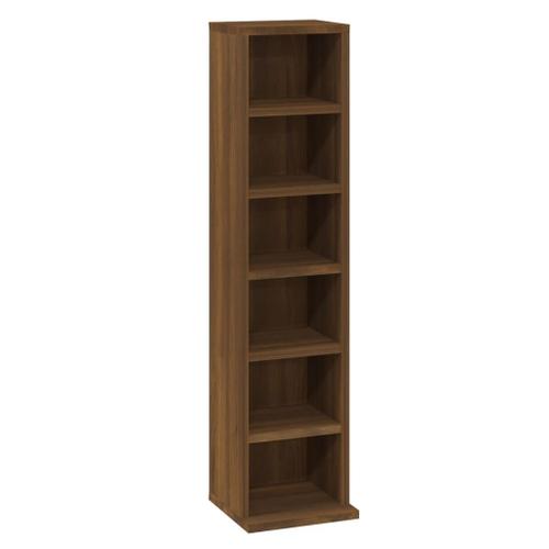 Vidaxl Armoire À Cd Chêne Marron 21x20x88 Cm Bois D'ingénierie