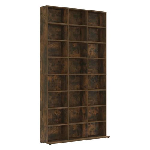 Vidaxl Armoire À Cd Chêne Fumé 102x23x177,5 Cm Bois D'ingénierie