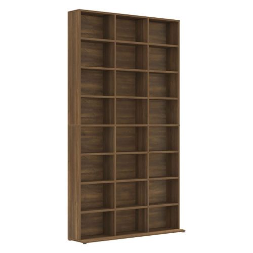 Vidaxl Armoire À Cd Chêne Marron 102x23x177,5 Cm Bois D'ingénierie