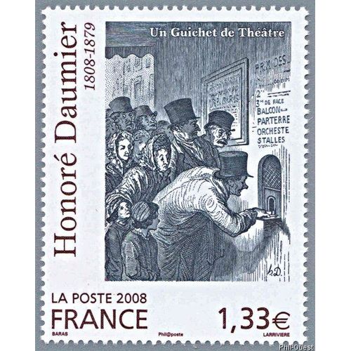 France 2008, Très Beau Timbre Neuf** Luxe Yvert 4305, Oeuvre D' Honoré Daumier 1808-1879, Un Guichet De Théâtre.