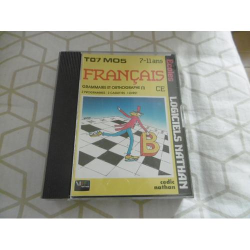 Cassette " Francais Grammaire Et Orthographe N° 1 Ce 7 /11 Ans Pour Thomson To7/Mo5 Nathan 4n4014