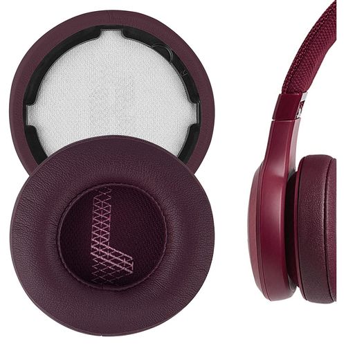 Coussinets d'oreille pour JBL Live 400BT Casque,Coussinets de rechange en Cuir protéiné et Mousse d'isolation phonique(Rouge)