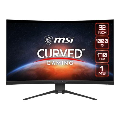 MSI Optix G322CQP - Écran LED - jeux - incurvé - 31.5" - 2560 x 1440 WQHD @ 170 Hz - VA - 250 cd/m² - 2500:1 - 1 ms - 2xHDMI, DisplayPort - noir