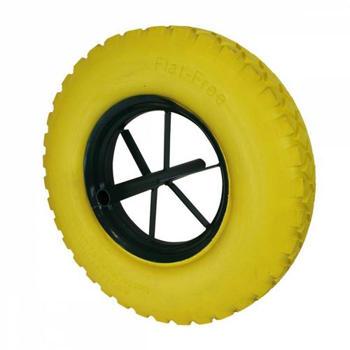 Linxor France ® Roue increvable pour brouette 4.8 / 4.00-8 - Jaune - 15