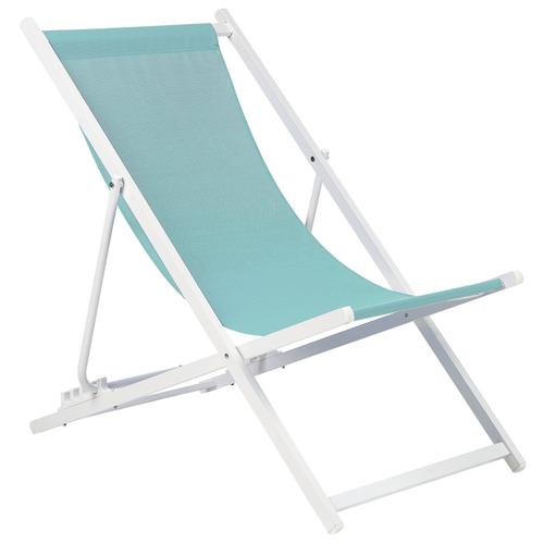 Transat Pliable Turquoise Et Blanc Locri Ii