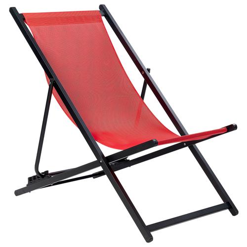 Transat Pliable Rouge Et Noir Locri Ii