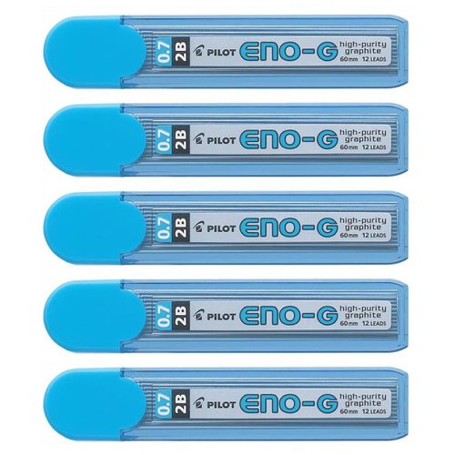 Pilot Lot De 5 Etuis De 12 Mines Eno-G Graphite Pour Porte-Mines 2b 0.7 Mm