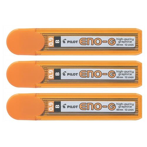 Pilot Lot De 3 Etuis De 12 Mines Eno-G Graphite Pour Porte-Mines B 0.9 Mm