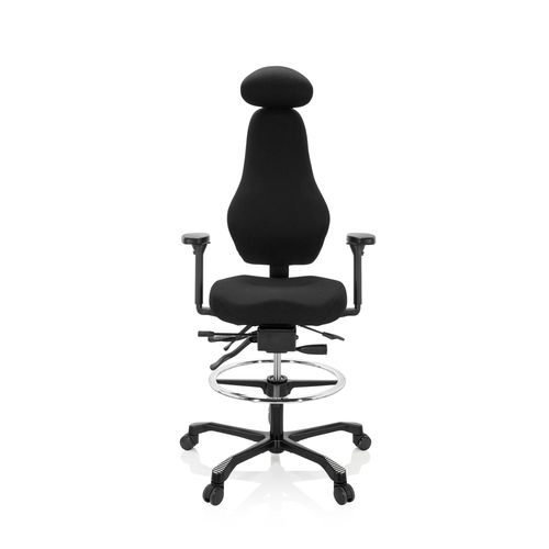 Tabouret De Travail / Chaise De Comptoir Resistio Work Tissu Maille Gris Hjh Office