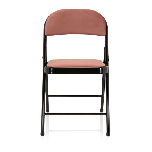 Chaise Visiteur / Chaise De Conférence / Pliante Tudela I Velours Rose Hjh Office