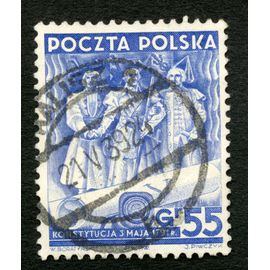 Timbre Oblitéré Poczta Polska, Konstytucja 3 Maja 1791 R., Gr 55, Boratynski, Piwczyk