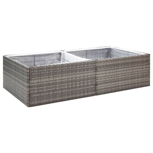 Vidaxl Jardinière Gris 157x80x40 Cm Résine Tressée