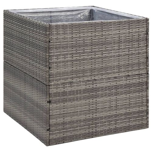 Vidaxl Jardinière Gris 80x80x80 Cm Résine Tressée