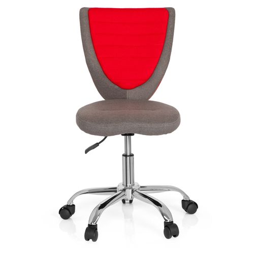 Chaise De Bureau Enfant / Siège De Bureau Enfant Kiddy Comfort Tissu Gris/Rouge Hjh Office