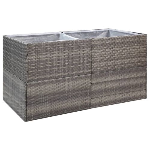 Vidaxl Jardinière Gris 157x80x80 Cm Résine Tressée