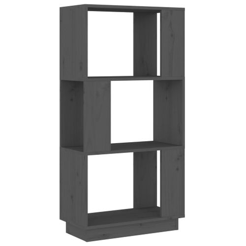 Vidaxl Bibliothèque/Séparateur De Pièce Gris 51x25x101 Cm Pin Solide